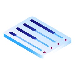 Poster - Line graph tablet icon. Isometric of line graph tablet vector icon for web design isolated on white background