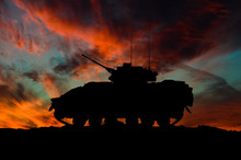 American Infantry Fighting Vehicle Silhouette / 3d Illustration