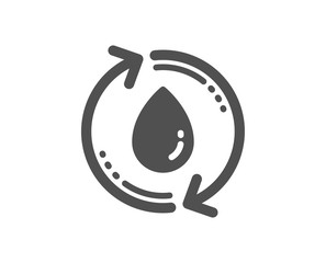 Poster - Water drop icon. Recycle clean aqua sign. Refill liquid symbol. Quality design element. Classic style icon. Vector