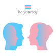 Male to female and female to male transgender or transsexual with a flag pride vector EPS 10