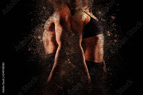Man and woman with perfect muscular upper bodies