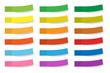 © imassimo82 - Set of 18 bright color paper stickers with shadows isolated on white background. Vector design elements collection