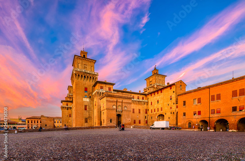 Castle Estense (Castello Estense) in Ferrara, Emilia-Romagna, Italy. Ferrara ...