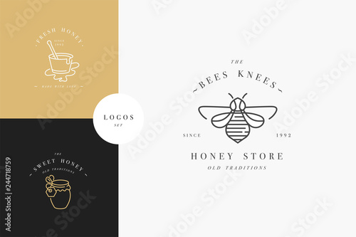 Fotomural Vector set illustartion logos and design templates or badges