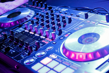 DJ control gear, electronic night party