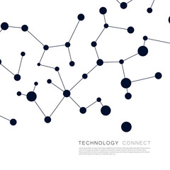 Vector abstract molecular connection and technology design for medicine biology chemistry. Concept with dots and lines