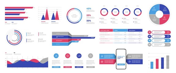 Fototapete - Infographics design vector and marketing icons can be used for workflow layout, diagram, annual report, web design.