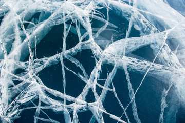 Blue ice of Lake Baikal