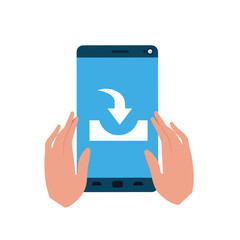 Poster - hands with smartphone isolated icon