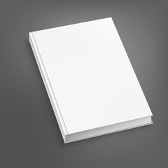 Aufkleber - White open book on grey table. Vector illustration