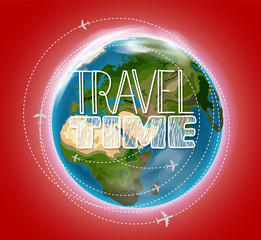 Poster - Travel destination concept with logo. Go travel