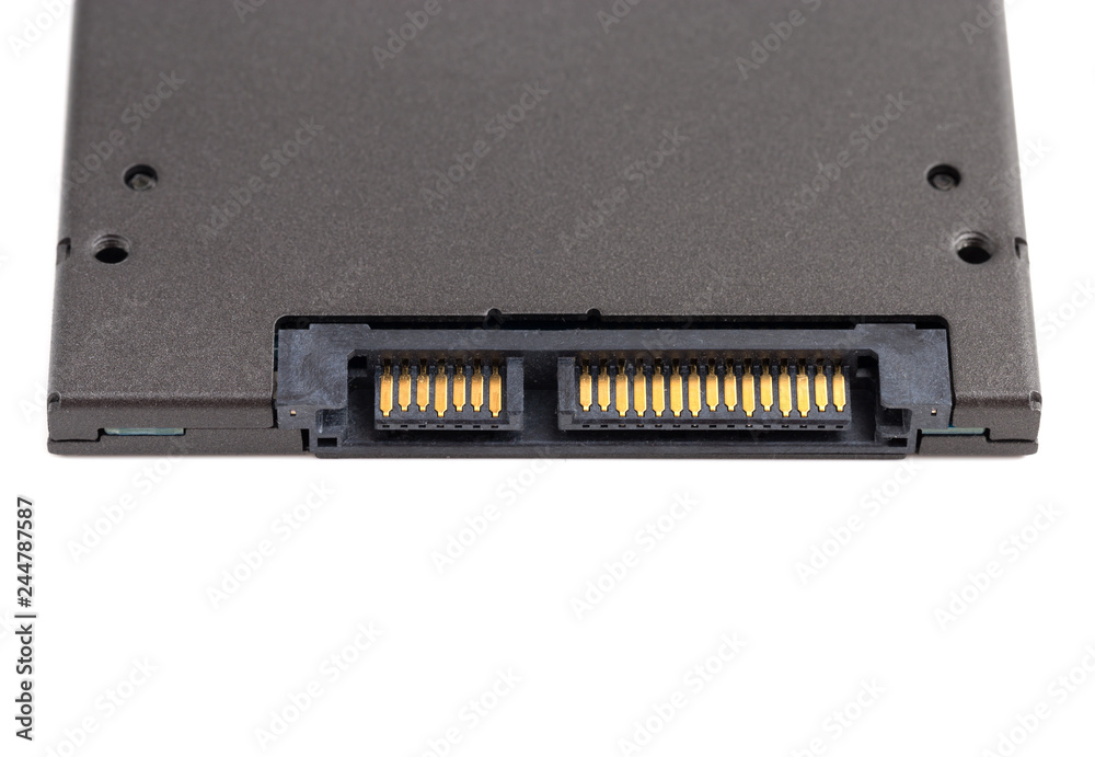 SSD drive isolated on white background. Internal ssd drive close-up ...