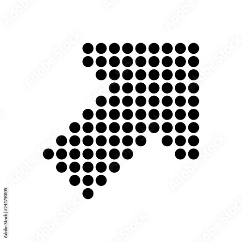 Arrow in dots design. Vector illustration isolated on white