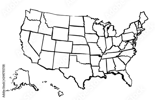 map of the us drawing Drawing Art Map Of United States Of America Linear Buy This map of the us drawing