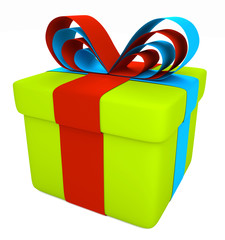 Multicolored gift box.