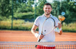 Tennis champion. Tennis player on the court. Sport, recreation concept