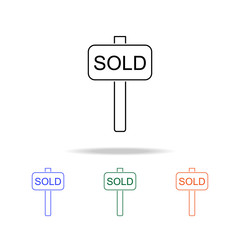 Poster - Sold signboardicon. Elements of real estate in multi colored icons. Premium quality graphic design icon. Simple icon for websites, web design, mobile app