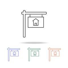 Poster - Sold signboardicon. Elements of real estate in multi colored icons. Premium quality graphic design icon. Simple icon for websites, web design, mobile app