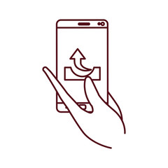 Poster - hands with smartphone isolated icon