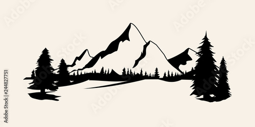 Mountains silhouettes. Mountains vector, Mountains vector ...