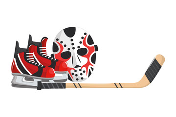 Wall Mural - ice hockey cartoon