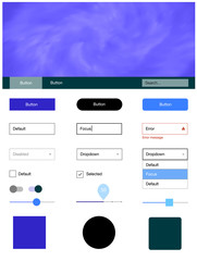 Naklejka na meble Light Pink, Blue vector design ui kit with universe stars.