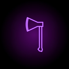 Poster - axe icon. Elements of Eco in neon style icons. Simple icon for websites, web design, mobile app, info graphics