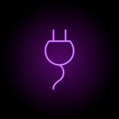 Poster - plug icon. Elements of Eco in neon style icons. Simple icon for websites, web design, mobile app, info graphics
