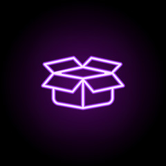 Poster - open box icon. elements of startups in neon style icons. simple icon for websites, web design, mobil