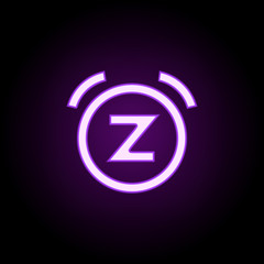 Poster - bell snooze icon. Elements of web in neon style icons. Simple icon for websites, web design, mobile app, info graphics