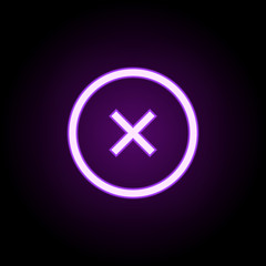 Poster - Delete alarm icon. Elements of web in neon style icons. Simple icon for websites, web design, mobile app, info graphics