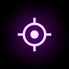 Poster - target icon. Elements of web in neon style icons. Simple icon for websites, web design, mobile app, info graphics
