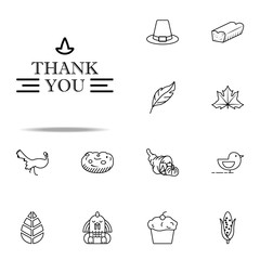 Poster - Thank you, holiday thanksgiving icon. Thanksgiving day icons universal set for web and mobile