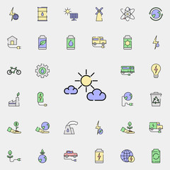 Poster - Cloud and sun icon. sustainable energy icons universal set for web and mobile
