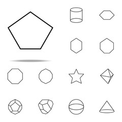 Poster - pentagon icon. Geometric figures icons universal set for web and mobile