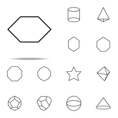 Poster - hexagon icon. Geometric figures icons universal set for web and mobile