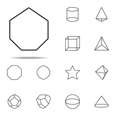 Poster - heptagon icon. Geometric figures icons universal set for web and mobile