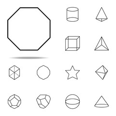 Sticker - octagon icon. Geometric figures icons universal set for web and mobile