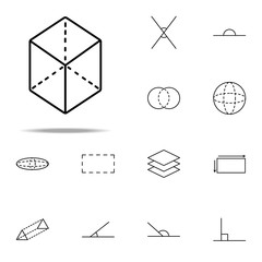 Poster - 3d cube icon. Geometric figures icons universal set for web and mobile