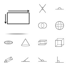 Poster - arrows on the sides of the rectangle icon. Geometric figures icons universal set for web and mobile