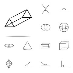 Poster - connected triangles dotted icon. Geometric figures icons universal set for web and mobile