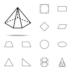 Poster - 3d triangle with dashed edges icon. Geometric figures icons universal set for web and mobile