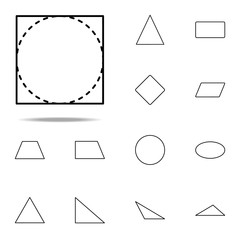 Poster - circle in a rectangle icon. Geometric figures icons universal set for web and mobile