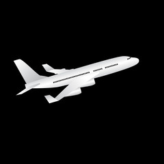 Poster - Plane Icon set in flat style, Vector airplane simple black silhouette