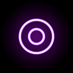 Poster - target icon. Elements of web in neon style icons. Simple icon for websites, web design, mobile app, info graphics