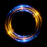 Fototapeta Kosmos - Vivid abstract background. Beautiful design of rotation frame.  .Mystical portal. Bright sphere lens. Rotating lines. Glow ring. .Magic neon ball. Led blurred swirl. Spiral glint lines.