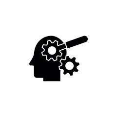 Poster - loupe in mind icon. Element of human thinking set icon. Premium quality graphic design icon. Signs and symbols collection icon for websites, web design, mobile app