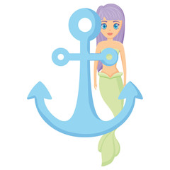 Canvas Print - Cute mermaid icon 