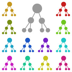 Poster - binary tree icon in multi color. Simple glyph, flat vector of Charts and diagrams icons for UI and UX, website or mobile application