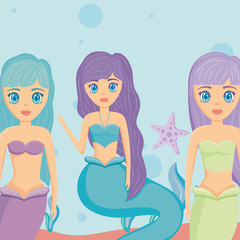 Sticker - Cute mermaid icon 